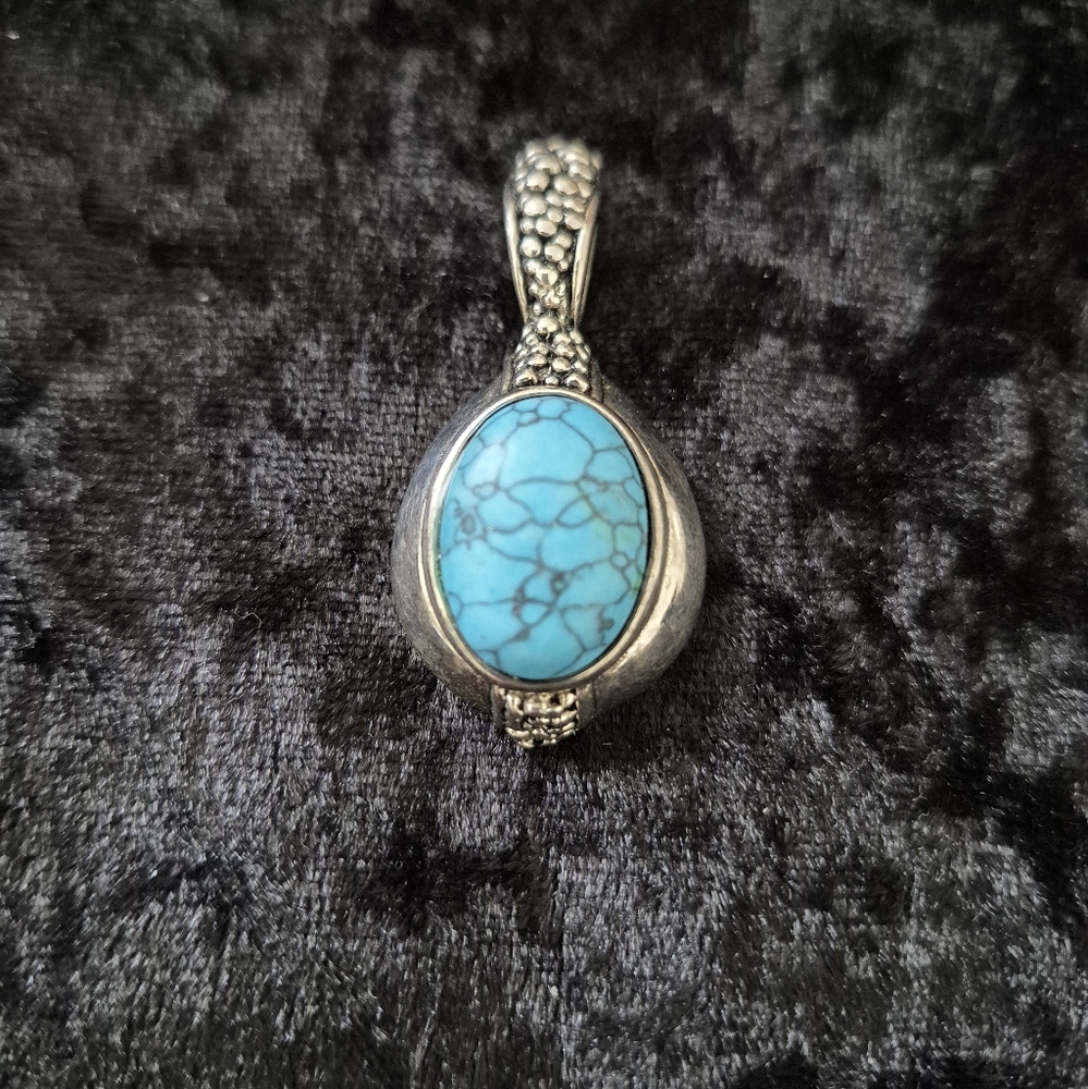 Premier Designs "Granada" Silver-tone Pendant and Faux Turquoise Stone